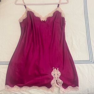 Victoria Secret Slip Dress with Blush Lace Trim
